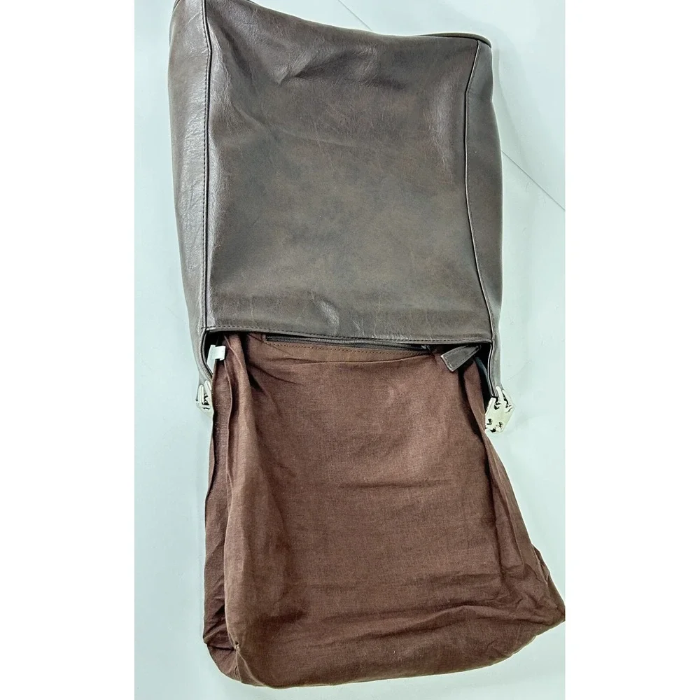 Giannini Purse Medium Brown Bucket Shoulder Hobo‎ Tablet Crossbody Faux Leather